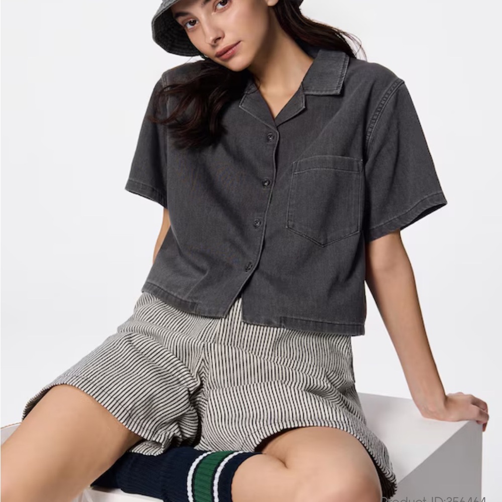 Gray Button-Up Shirt GU XL tag buts fits more like L without tag